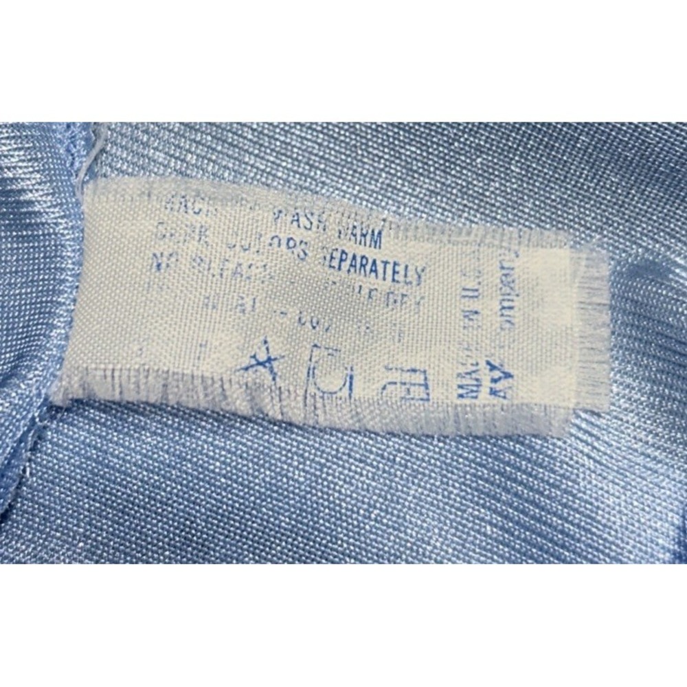 Vtg. Vanity Fair Long Nightgown Women's Size Large Blue with Lace Embellishment - Picture 7 of 8